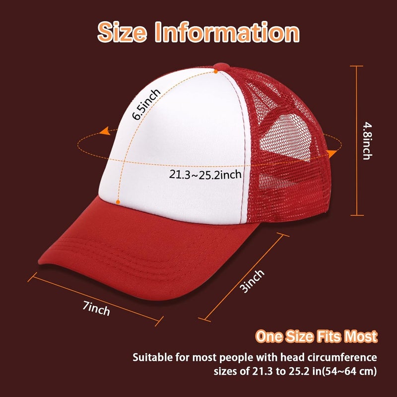 OKBA 5 Pack Sublimation Blank Baseball Cap Adjustable Hat Polyester Mesh Trucker Hats for Men and Women - Image 2